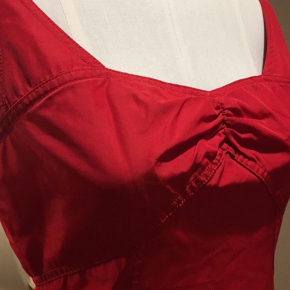 Celine Dresses & Skirts - Celine Red Silk Blend Cocktail Dress 4